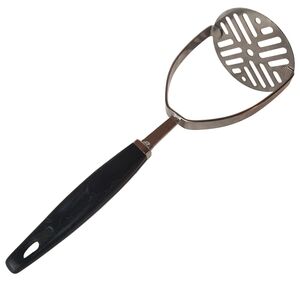 Vntg Ekco Stainless Steel Potato Masher with Black Handle. Made In USA